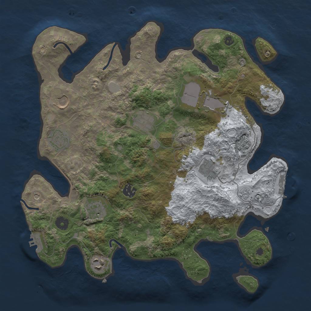 Rust Map: Procedural Map, Size: 3500, Seed: 8042204, 18 Monuments