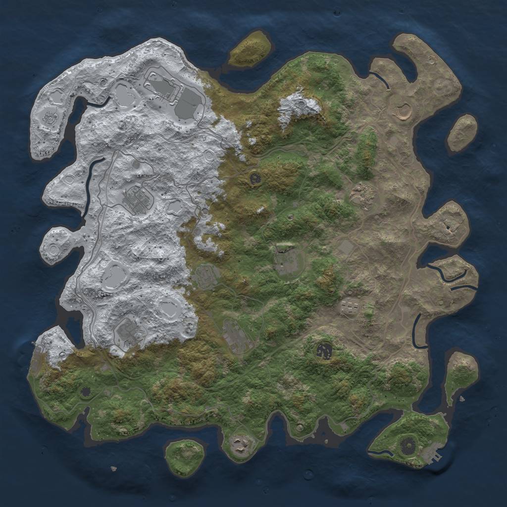 Rust Map: Procedural Map, Size: 4569, Seed: 1659834567, 20 Monuments