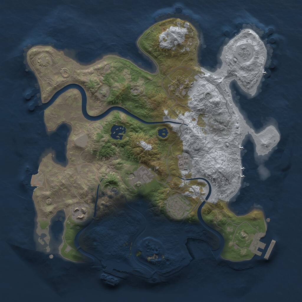 Rust Map: Procedural Map, Size: 3000, Seed: 967510149, 12 Monuments