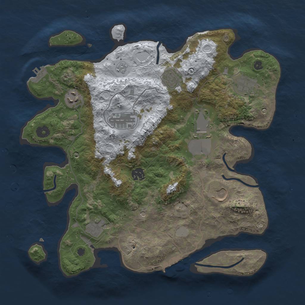 Rust Map: Procedural Map, Size: 3500, Seed: 9022021, 17 Monuments