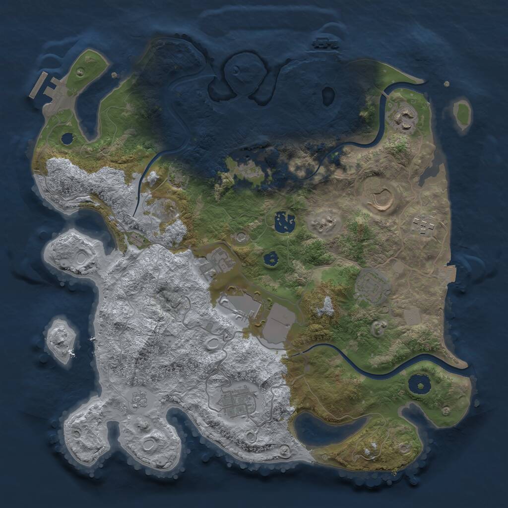 Rust Map: Procedural Map, Size: 3500, Seed: 123135320, 15 Monuments