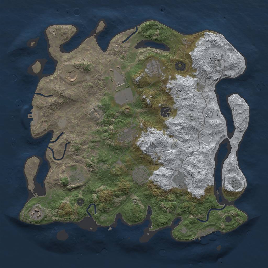 Rust Map: Procedural Map, Size: 3750, Seed: 90545401, 20 Monuments