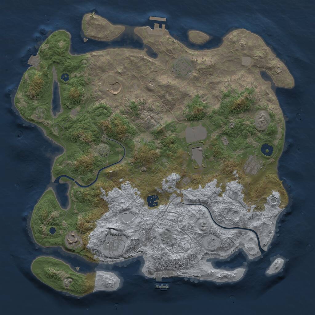 Rust Map: Procedural Map, Size: 3850, Seed: 548978, 14 Monuments