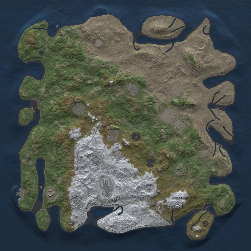 Rust Map: Procedural Map, Size: 4500, Seed: 199930508, 20 Monuments