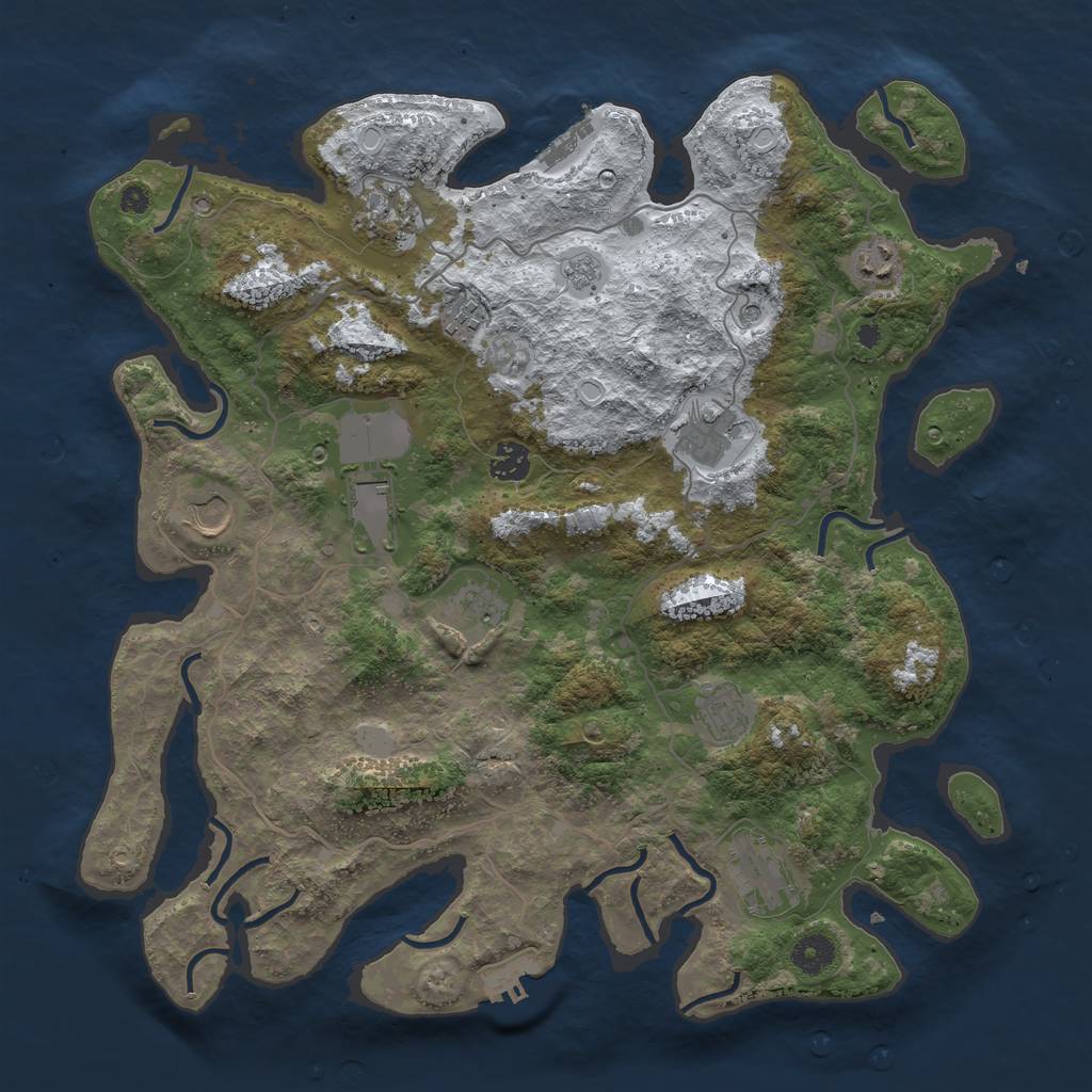 Rust Map: Procedural Map, Size: 4000, Seed: 1167, 19 Monuments