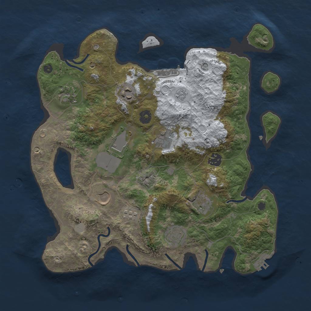 Rust Map: Procedural Map, Size: 3500, Seed: 1248529077, 18 Monuments