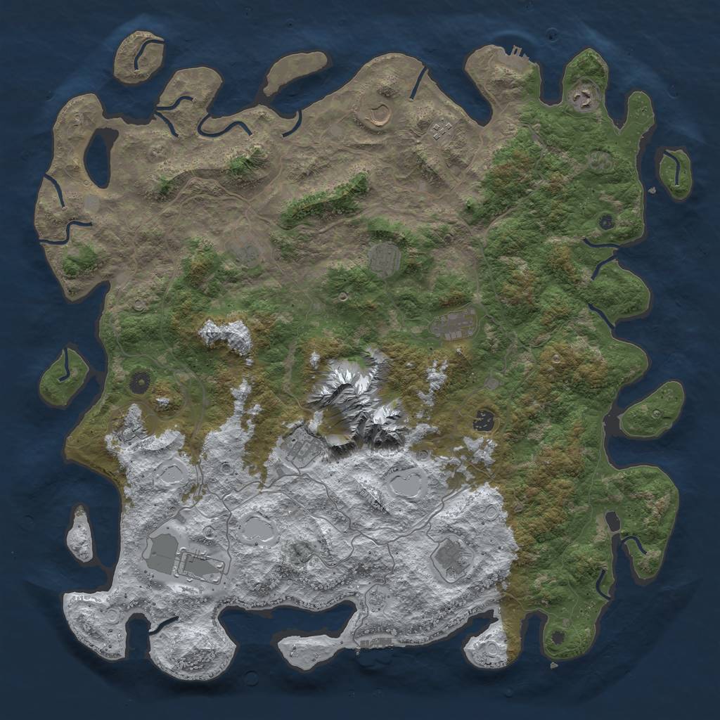 Rust Map: Procedural Map, Size: 5000, Seed: 22550, 20 Monuments