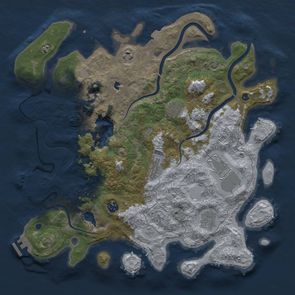 Rust Map: Procedural Map, Size: 4000, Seed: 359, 13 Monuments