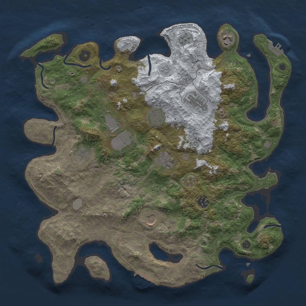 Rust Map: Procedural Map, Size: 4000, Seed: 87332252, 18 Monuments