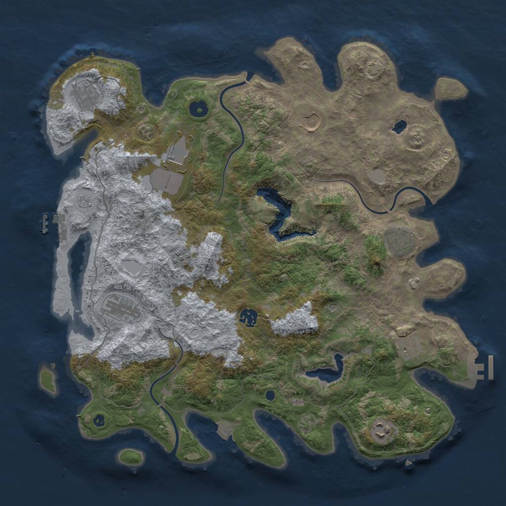 Rust Map: Procedural Map, Size: 4200, Seed: 17109143, 15 Monuments