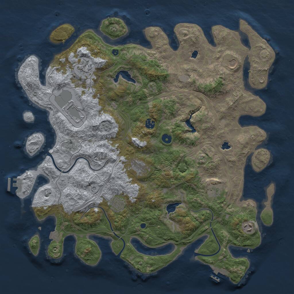 Rust Map: Procedural Map, Size: 4500, Seed: 6170608, 15 Monuments