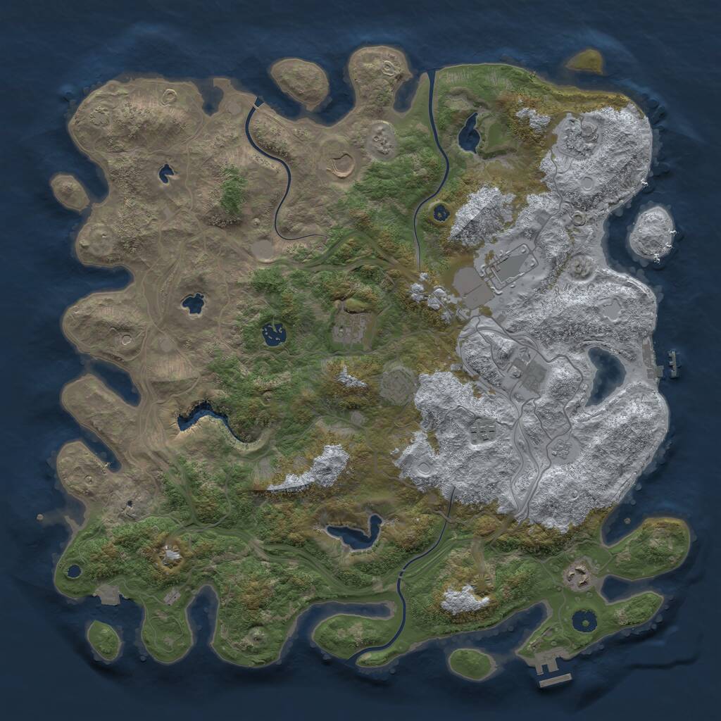 Rust Map: Procedural Map, Size: 4500, Seed: 67264, 15 Monuments