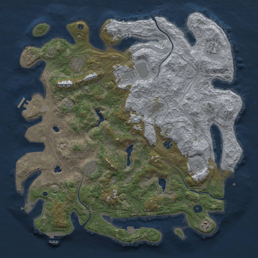 Rust Map: Procedural Map, Size: 4500, Seed: 1057604, 15 Monuments