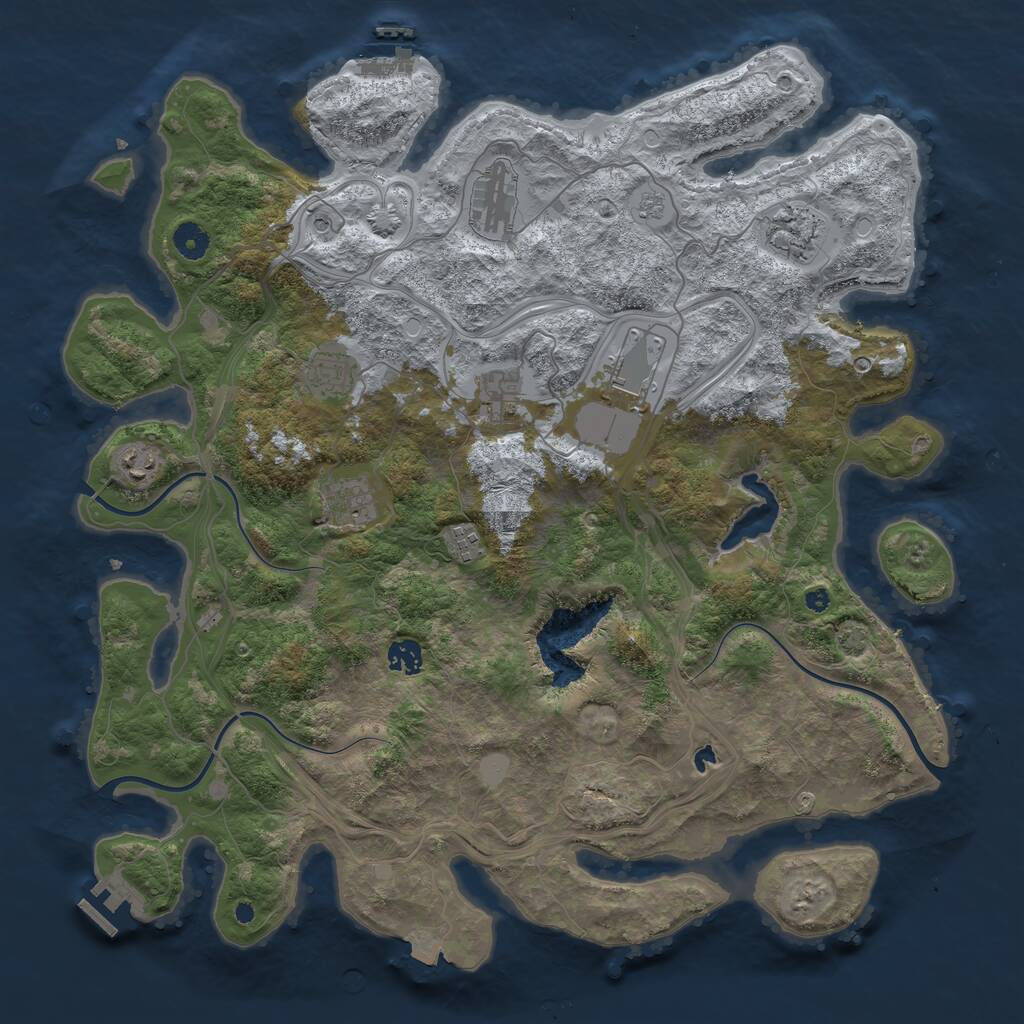 Rust Map: Procedural Map, Size: 4300, Seed: 1317461382, 15 Monuments
