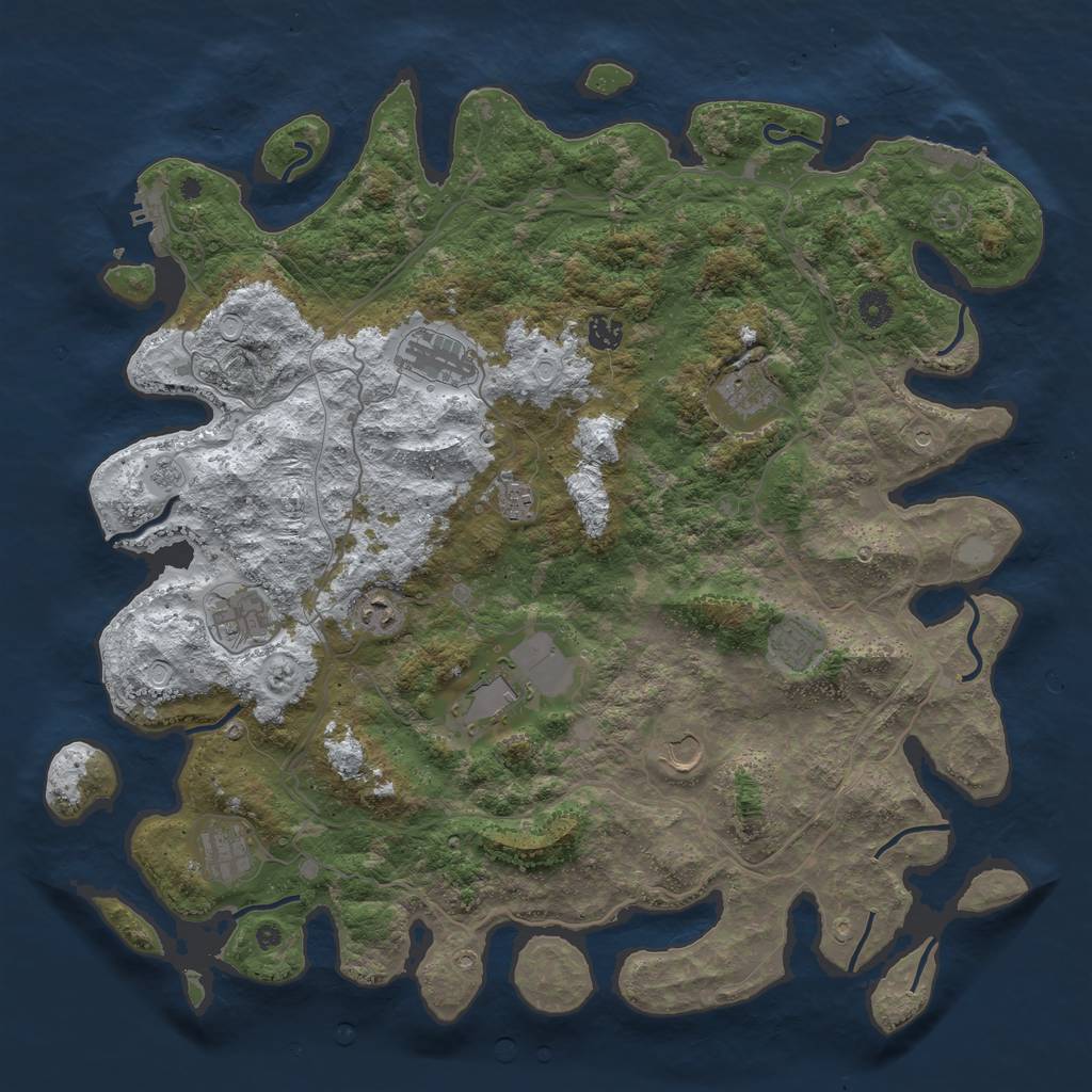 Rust Map: Procedural Map, Size: 4500, Seed: 5810830, 19 Monuments