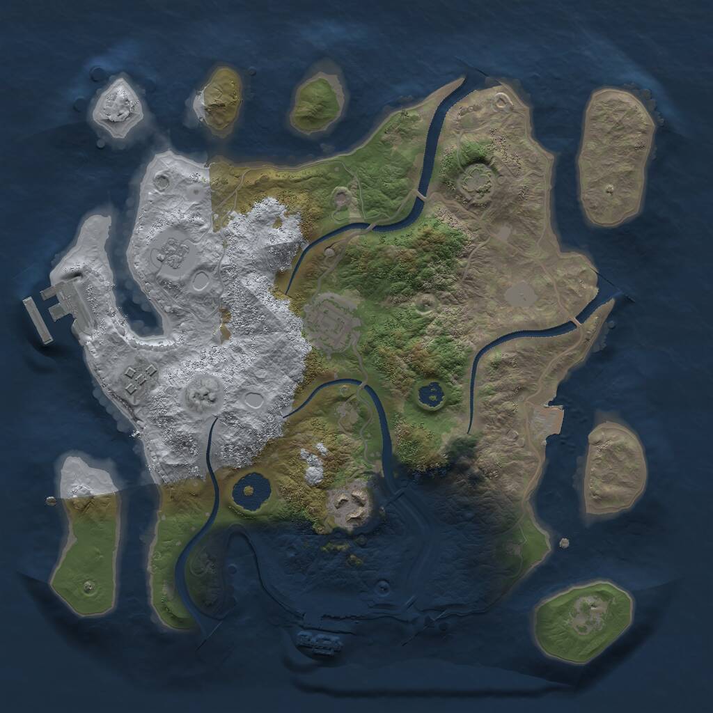 Rust Map: Procedural Map, Size: 2900, Seed: 176149187, 8 Monuments