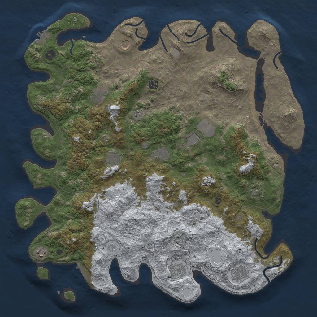 Rust Map: Procedural Map, Size: 4615, Seed: 999, 20 Monuments