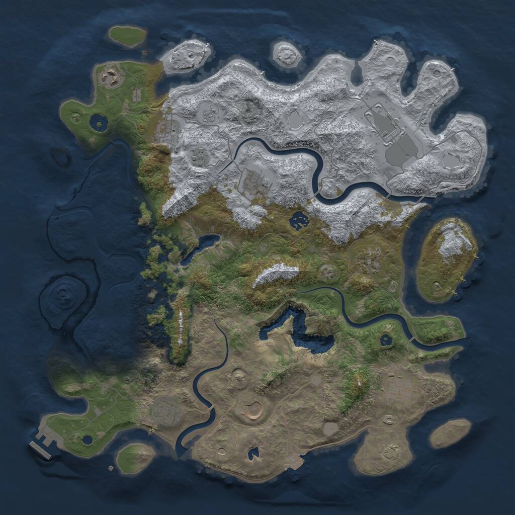 Rust Map: Procedural Map, Size: 4216, Seed: 13825, 15 Monuments