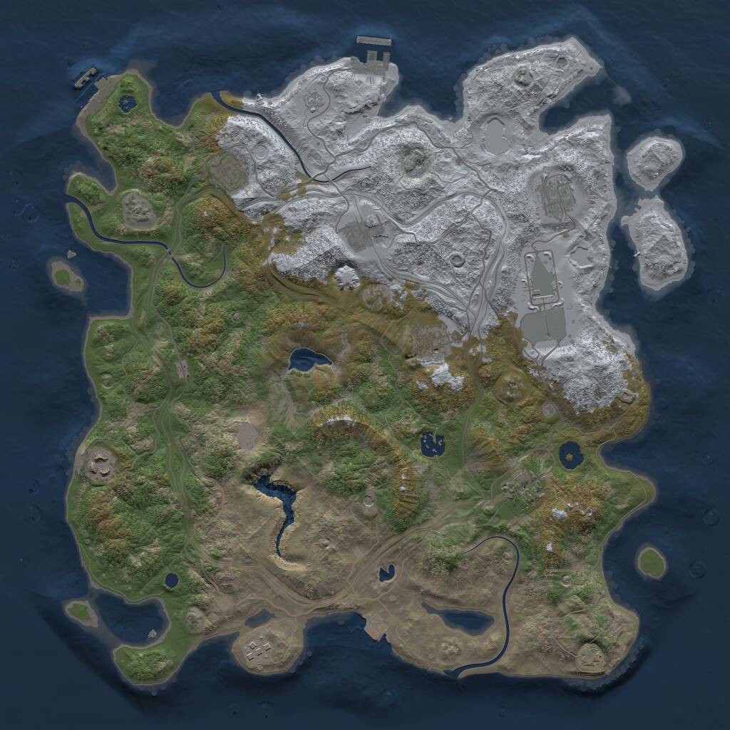 Rust Map: Procedural Map, Size: 4250, Seed: 394465885, 15 Monuments