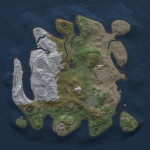 Thumbnail Rust Map: Procedural Map, Size: 3000, Seed: 557955059, 14 Monuments