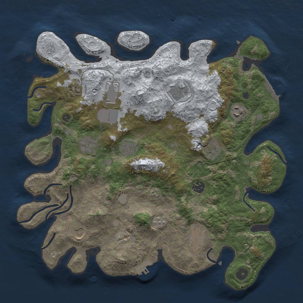 Rust Map: Procedural Map, Size: 3850, Seed: 715621000, 20 Monuments