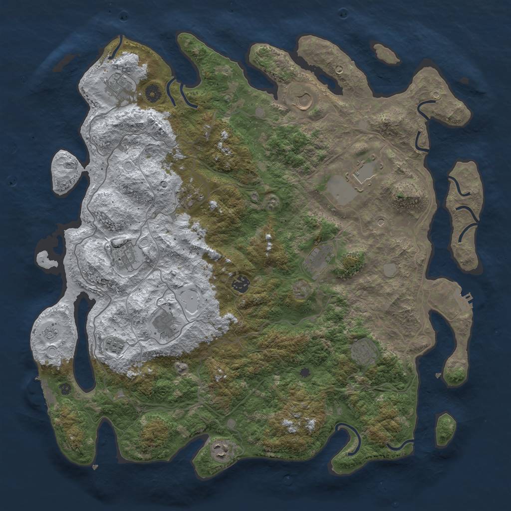 Rust Map: Procedural Map, Size: 4500, Seed: 239297, 20 Monuments