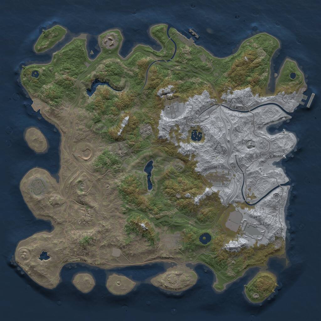 Rust Map: Procedural Map, Size: 4250, Seed: 53, 16 Monuments