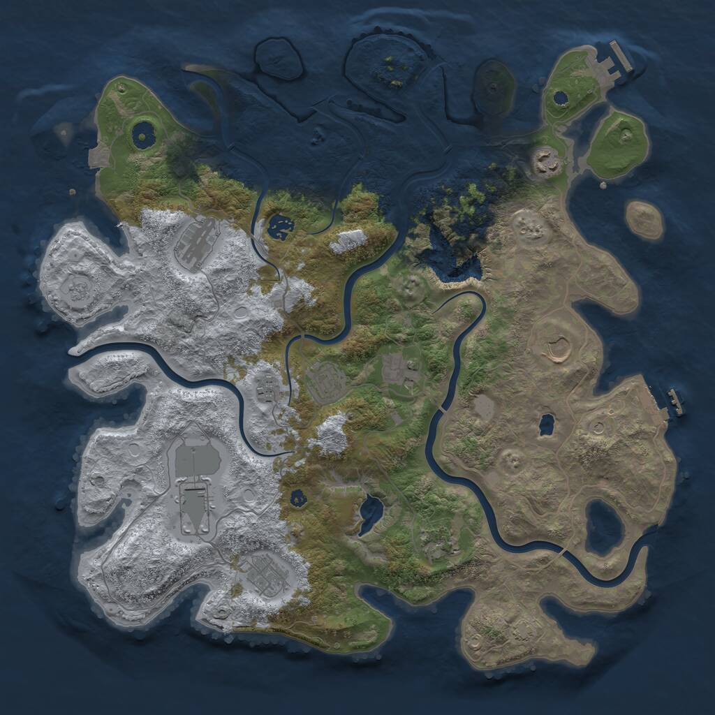 Rust Map: Procedural Map, Size: 4200, Seed: 1390161471, 16 Monuments