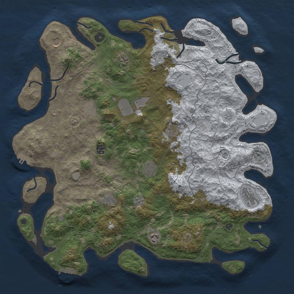 Rust Map: Procedural Map, Size: 4500, Seed: 2811996, 20 Monuments
