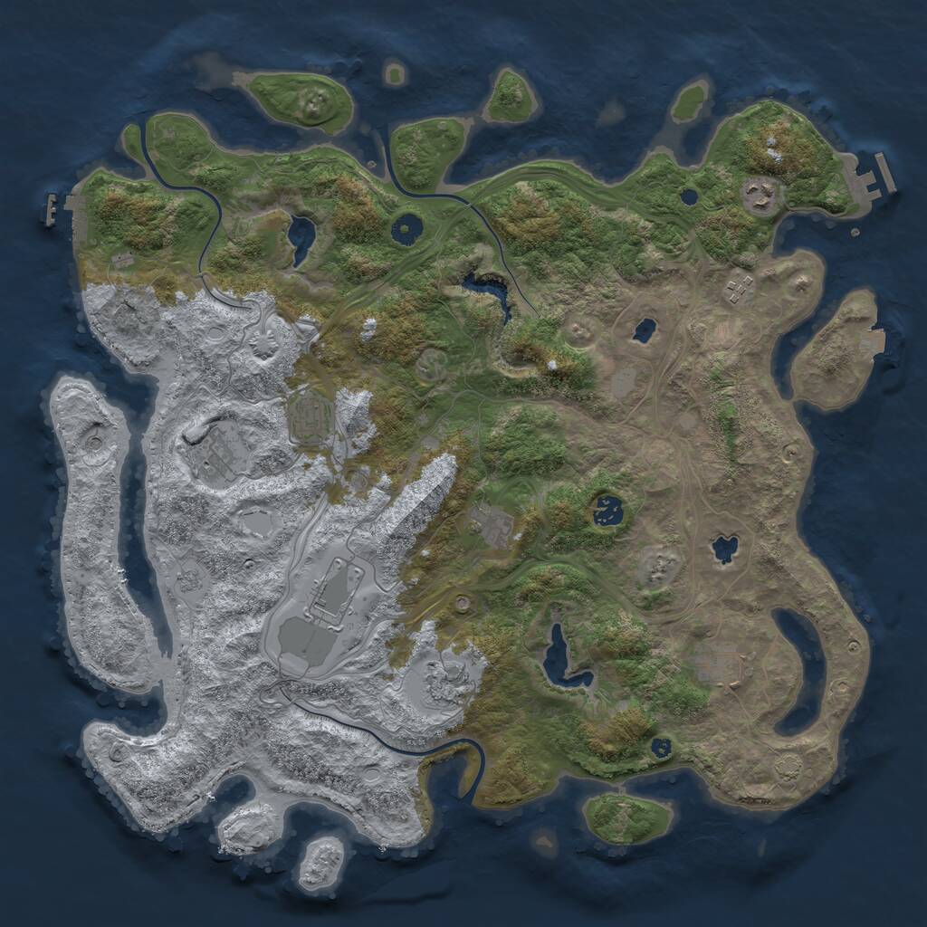 Rust Map: Procedural Map, Size: 4500, Seed: 2626387, 15 Monuments