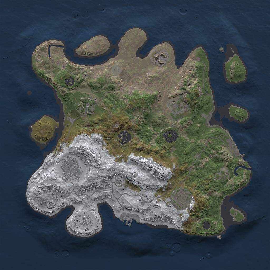 Rust Map: Procedural Map, Size: 3000, Seed: 1298, 15 Monuments
