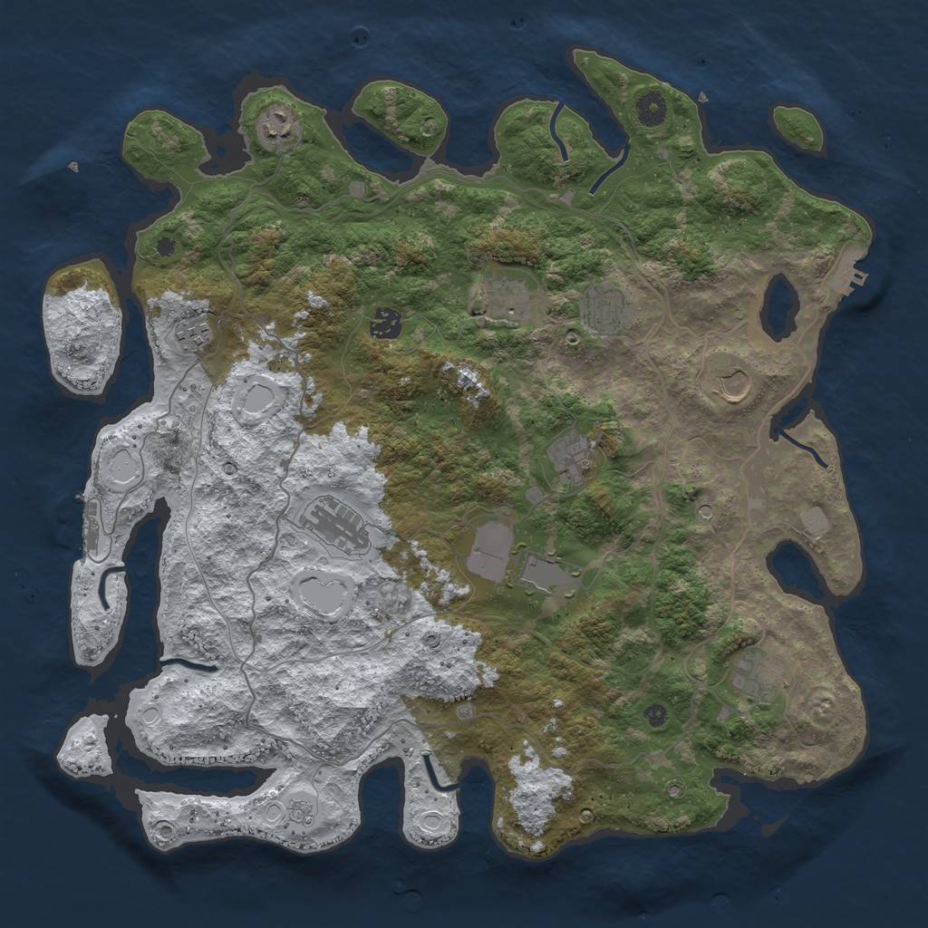 Rust Map: Procedural Map, Size: 4250, Seed: 407, 19 Monuments