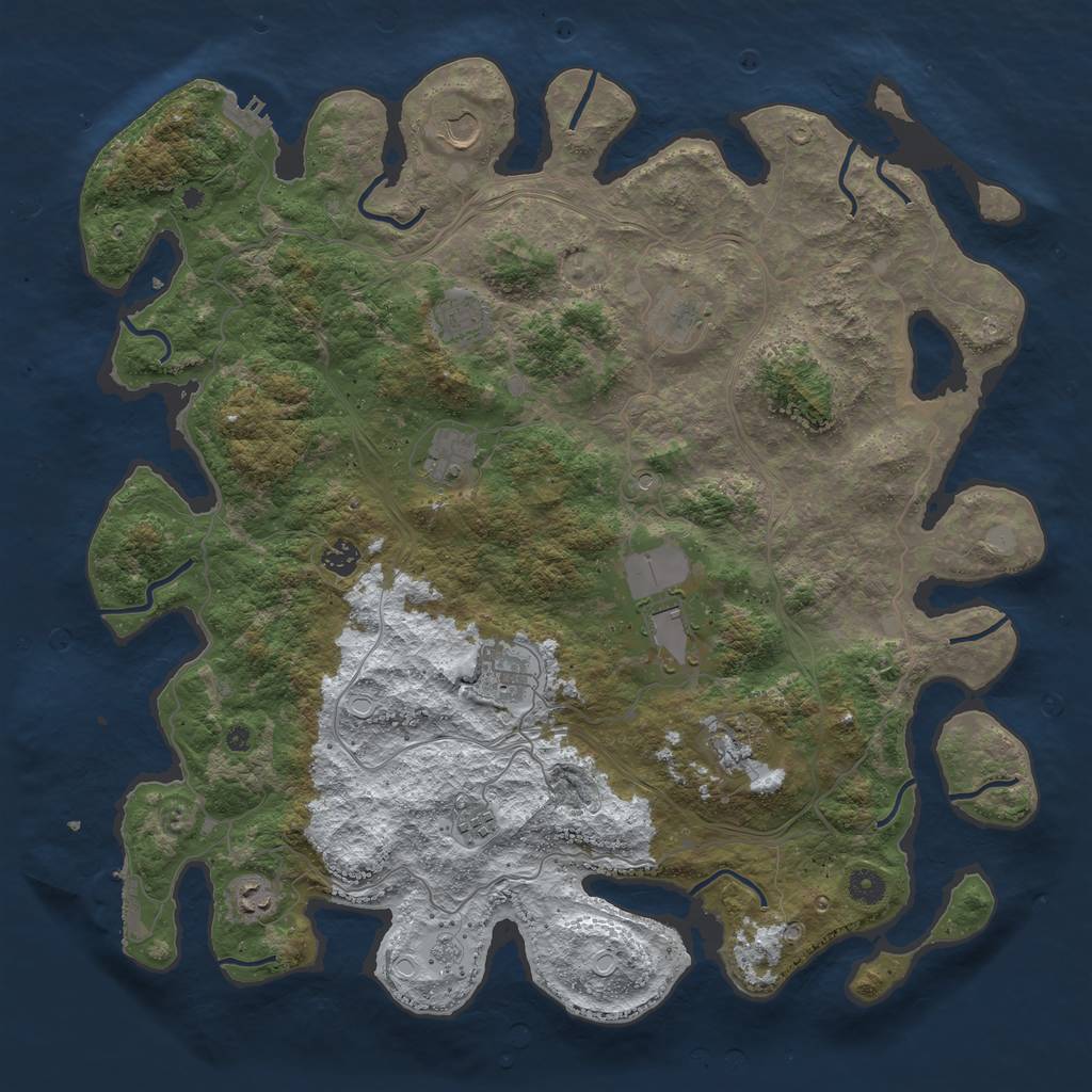 Rust Map: Procedural Map, Size: 4500, Seed: 5610891, 19 Monuments