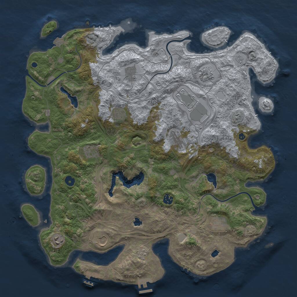 Rust Map: Procedural Map, Size: 4500, Seed: 4357303, 17 Monuments