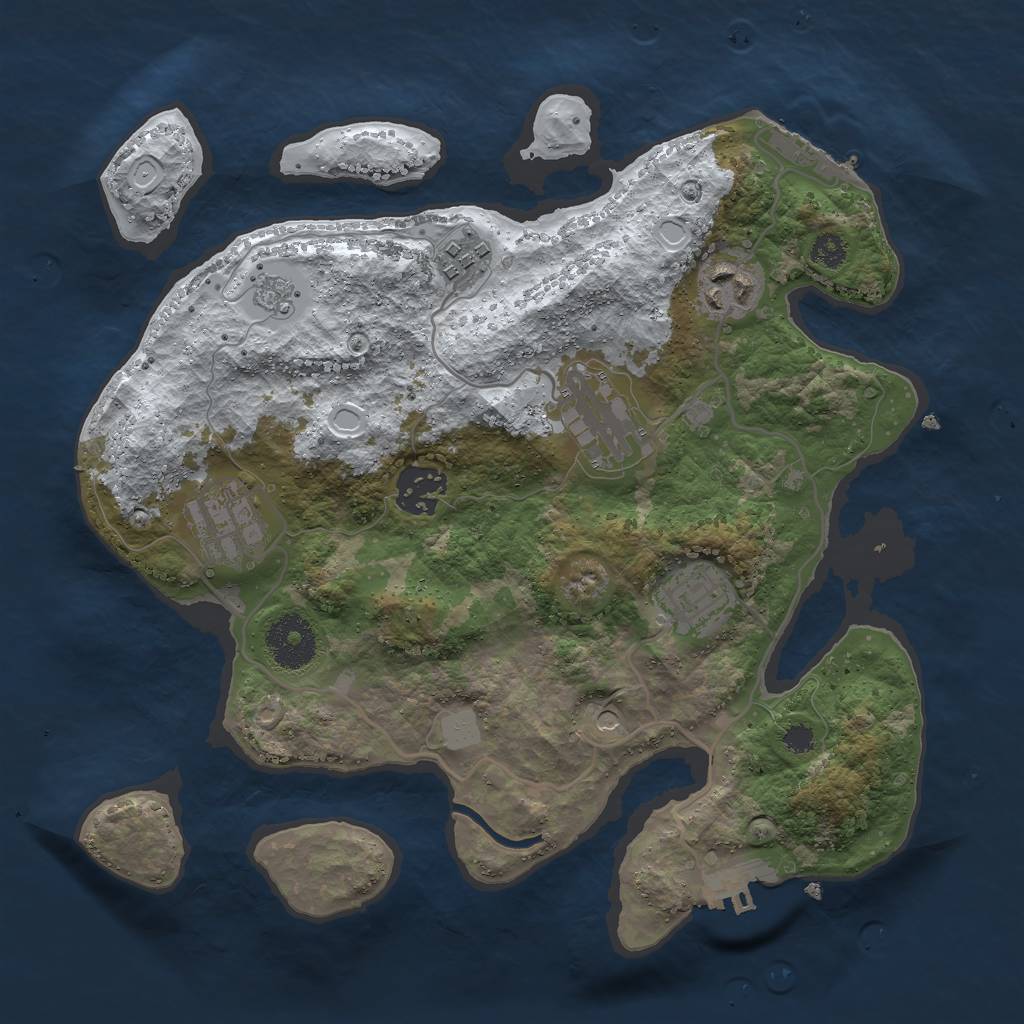 Rust Map: Procedural Map, Size: 3000, Seed: 1216172033, 15 Monuments