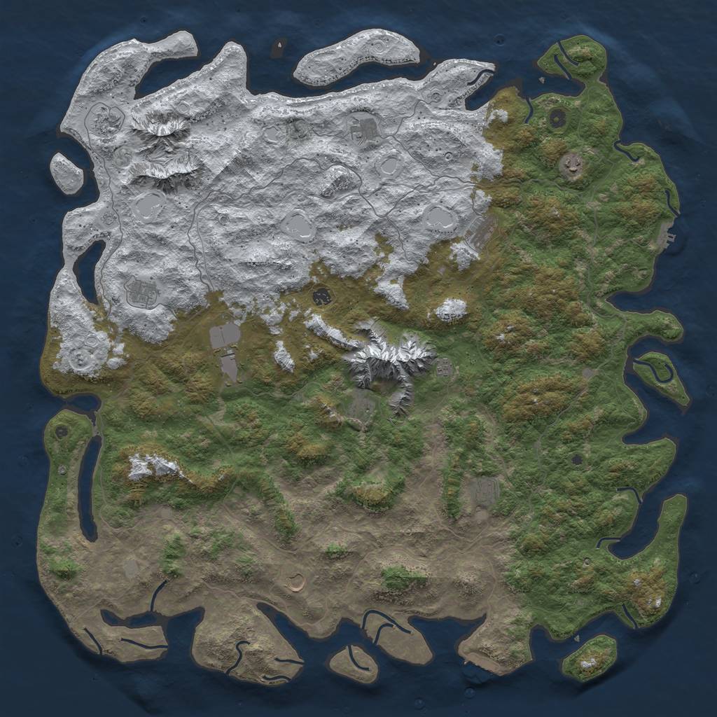 Rust Map: Procedural Map, Size: 6000, Seed: 4201, 20 Monuments