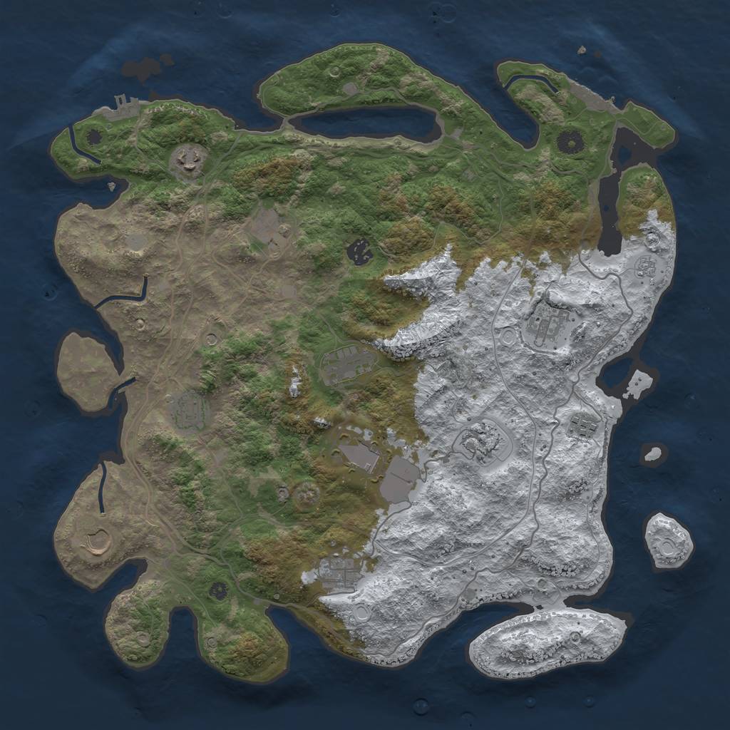 Rust Map: Procedural Map, Size: 4250, Seed: 7151965, 20 Monuments
