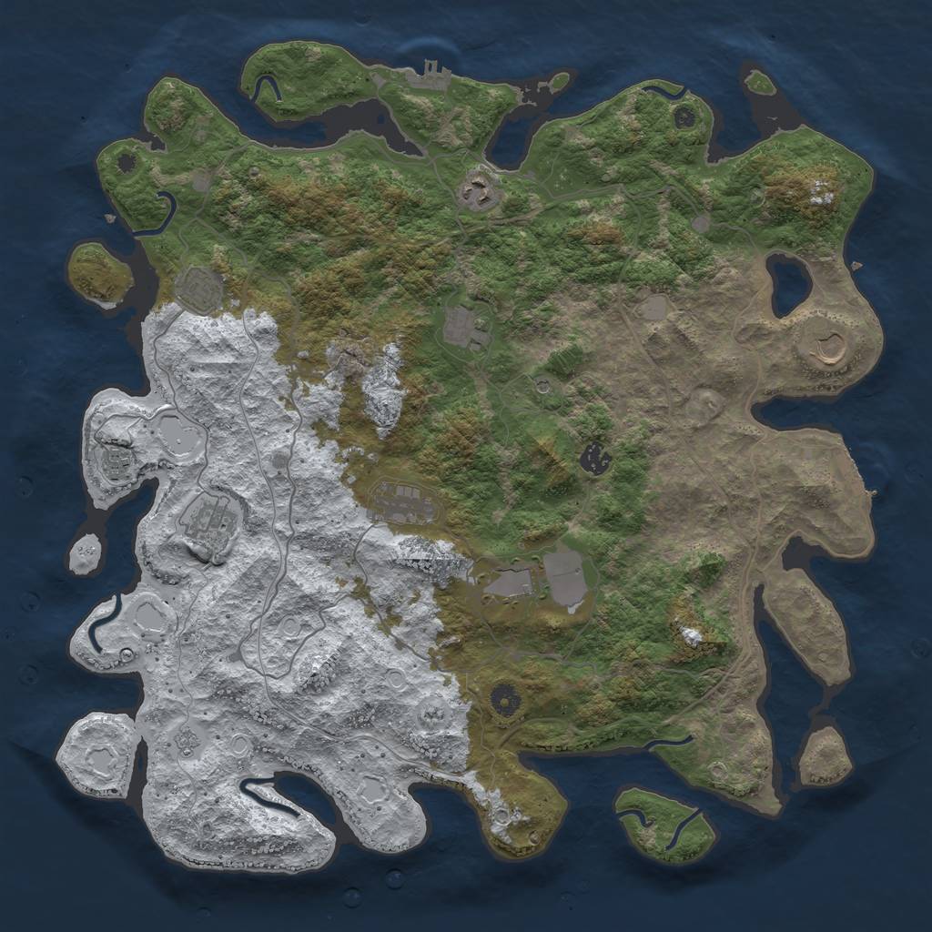 Rust Map: Procedural Map, Size: 4500, Seed: 3003571, 18 Monuments