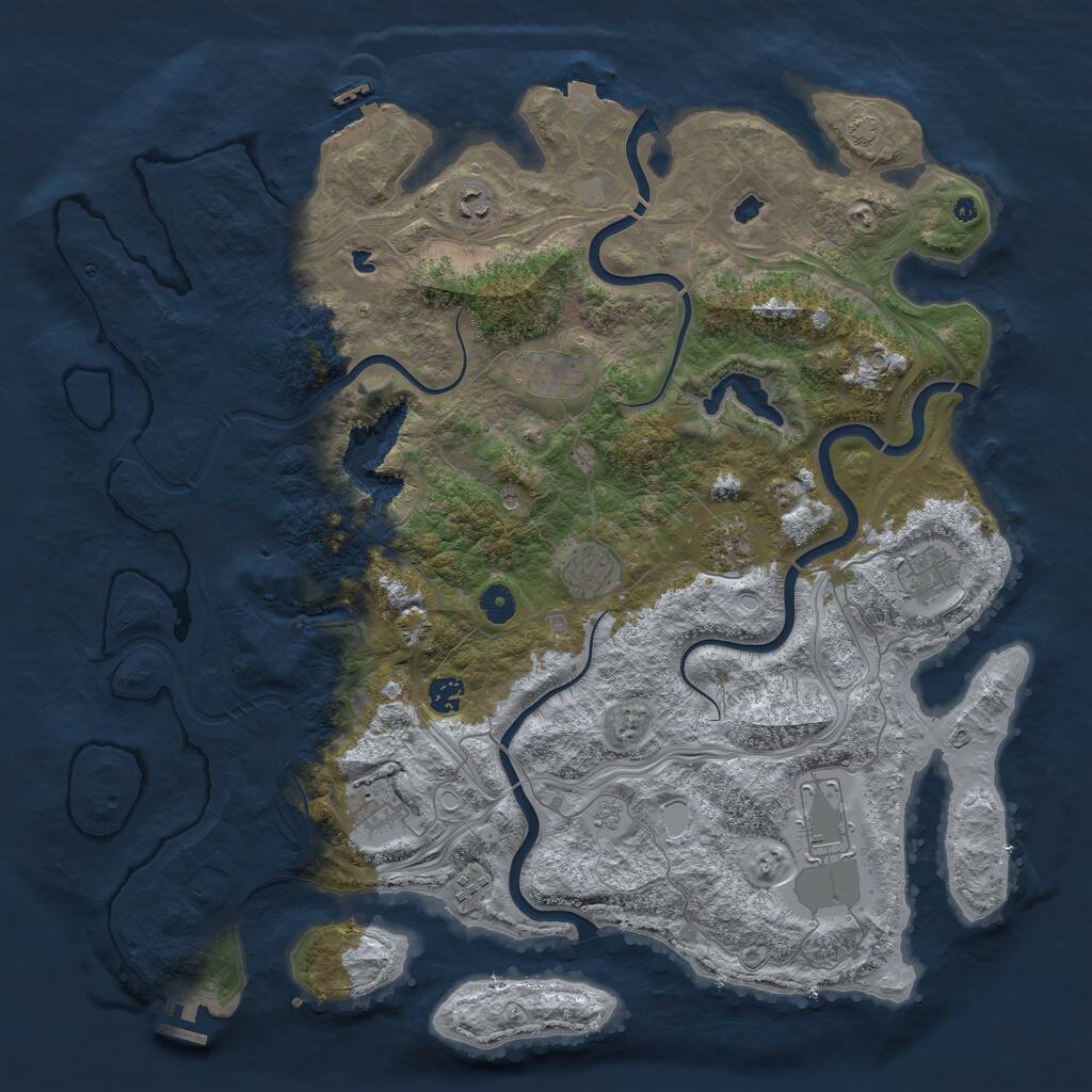 Rust Map: Procedural Map, Size: 4500, Seed: 3104650, 15 Monuments