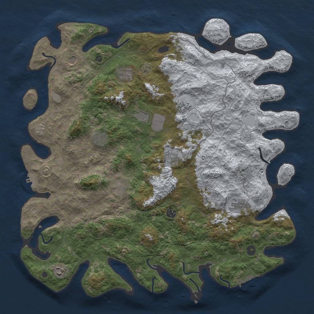 Rust Map: Procedural Map, Size: 4800, Seed: 81055938, 20 Monuments