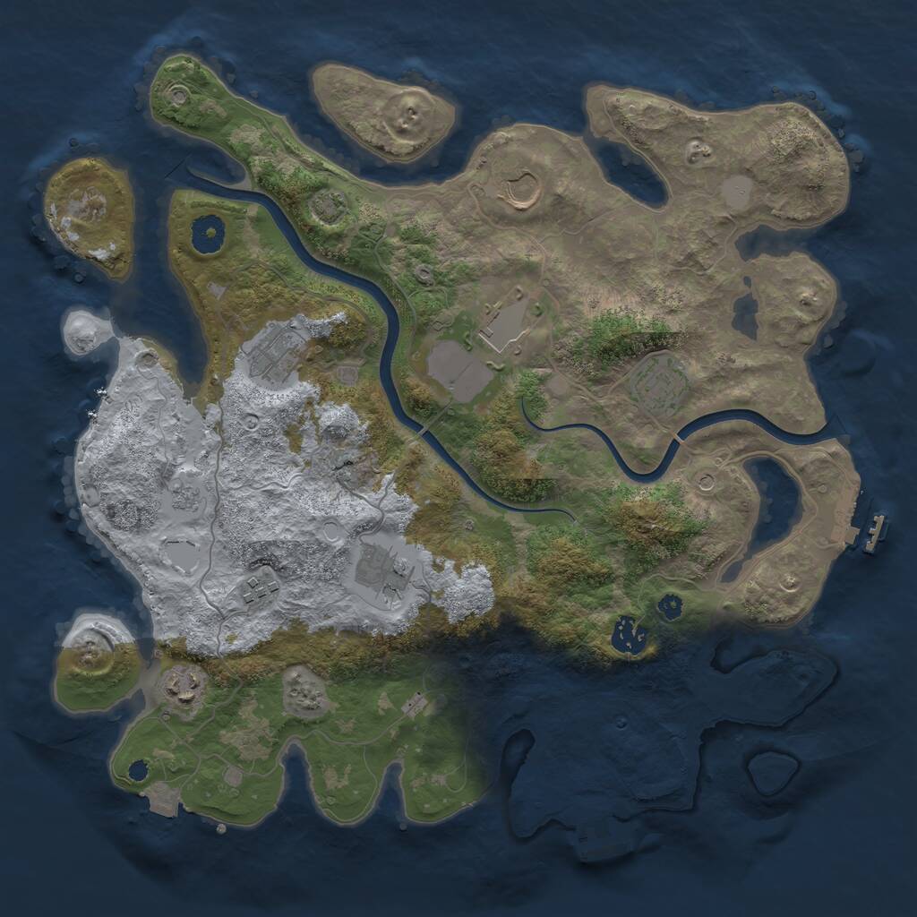 Rust Map: Procedural Map, Size: 3750, Seed: 85610471, 14 Monuments