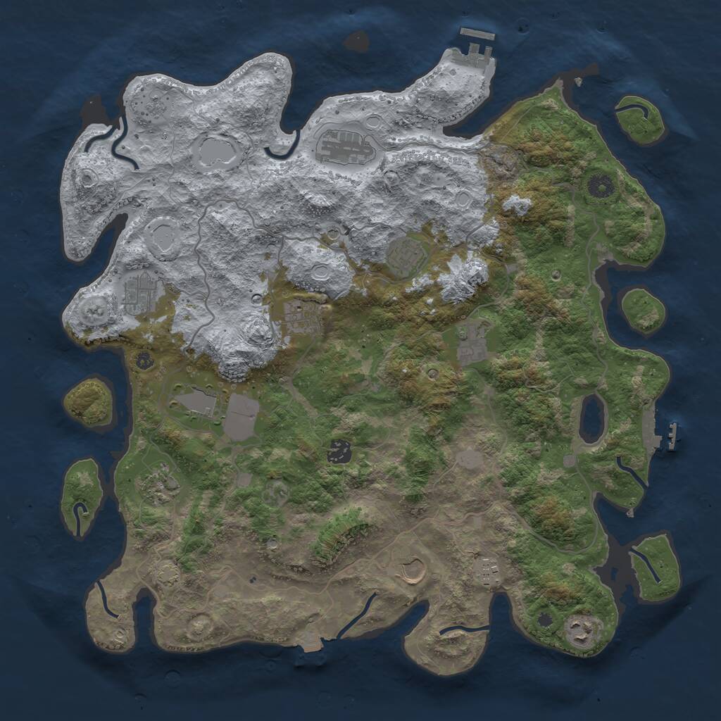 Rust Map: Procedural Map, Size: 4200, Seed: 5846452, 17 Monuments