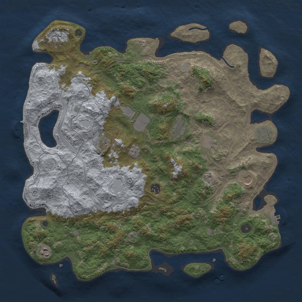 Rust Map: Procedural Map, Size: 4500, Seed: 1329619251, 19 Monuments