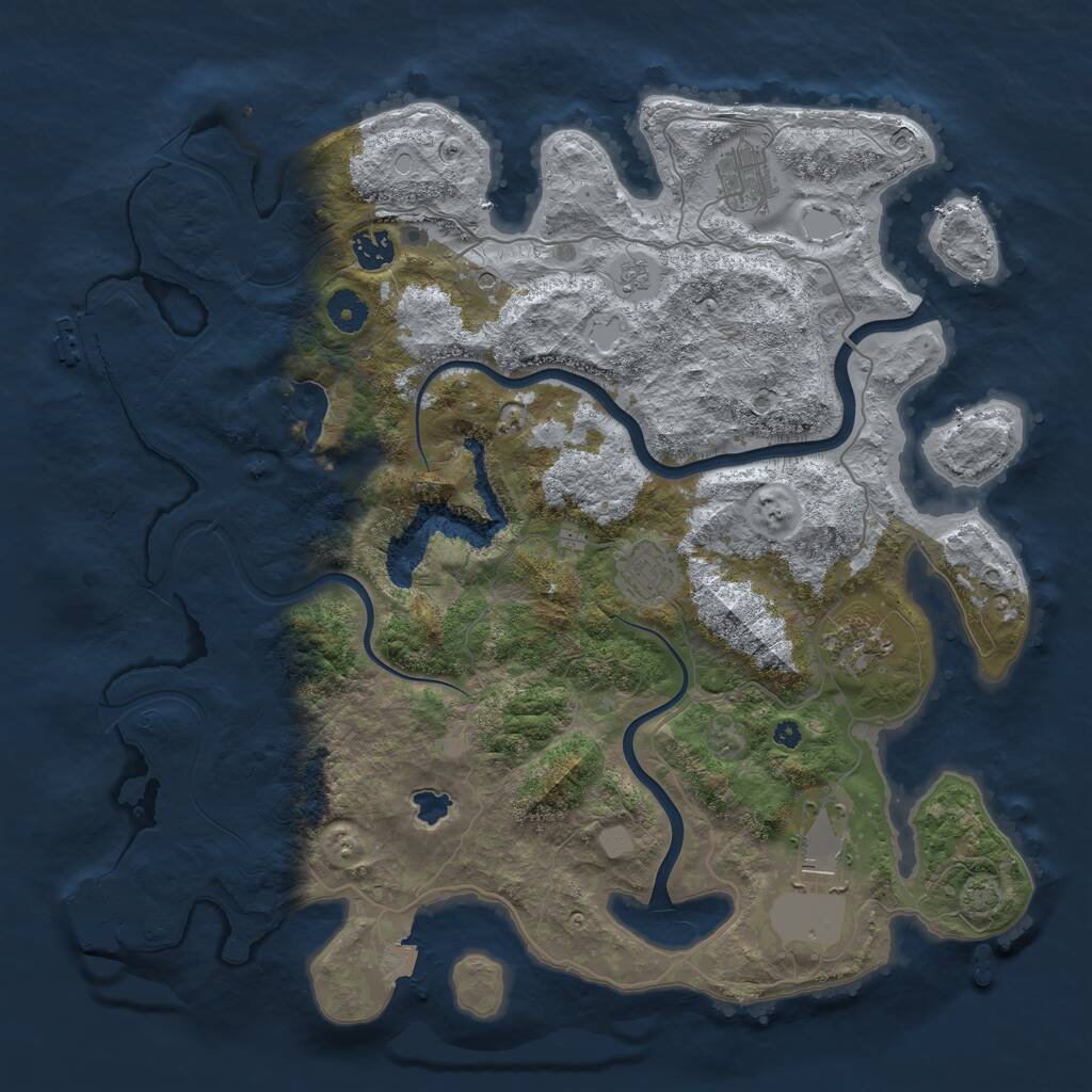 Rust Map: Procedural Map, Size: 4000, Seed: 1718167888, 11 Monuments