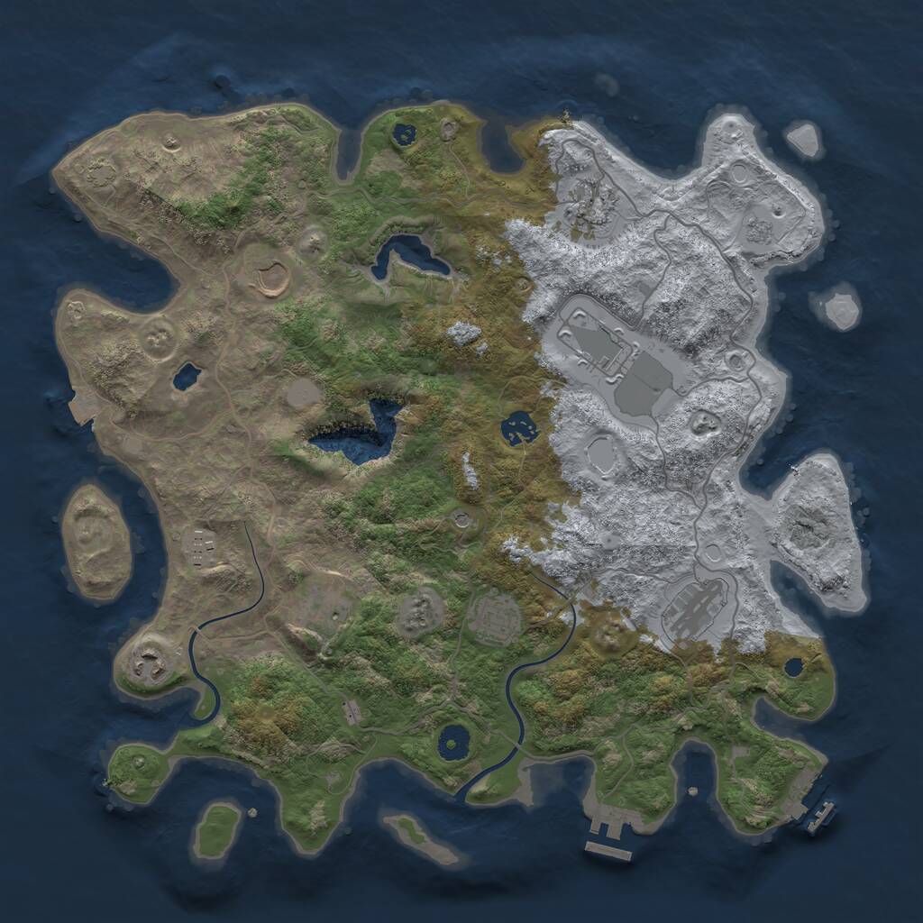 Rust Map: Procedural Map, Size: 4000, Seed: 16358, 15 Monuments