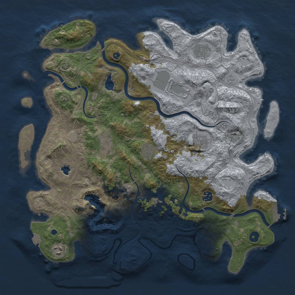 Rust Map: Procedural Map, Size: 4250, Seed: 2084254428, 14 Monuments