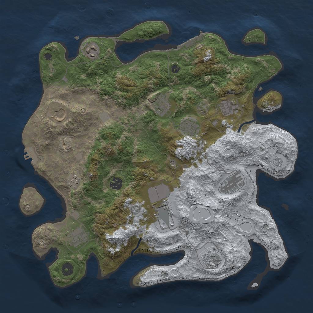 Rust Map: Procedural Map, Size: 3750, Seed: 743703825, 20 Monuments