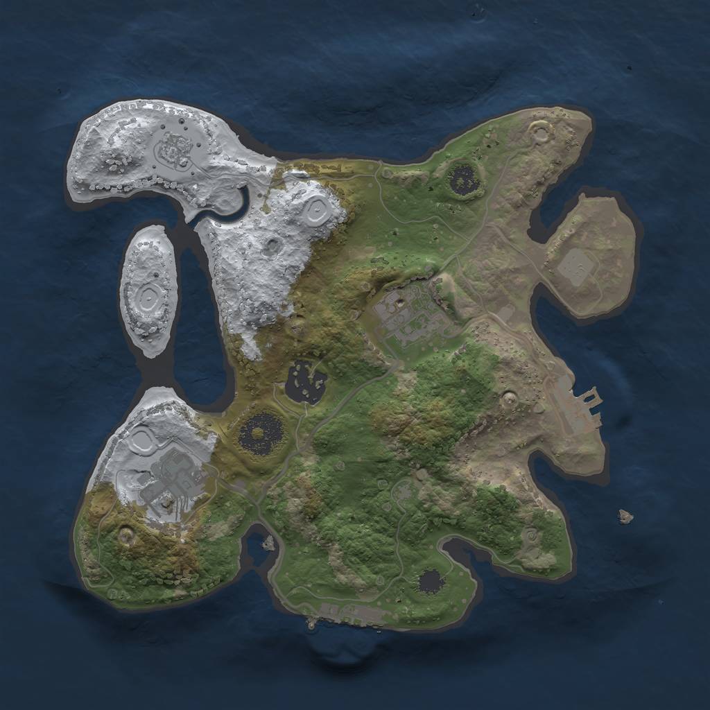 Rust Map: Procedural Map, Size: 2500, Seed: 3131, 11 Monuments