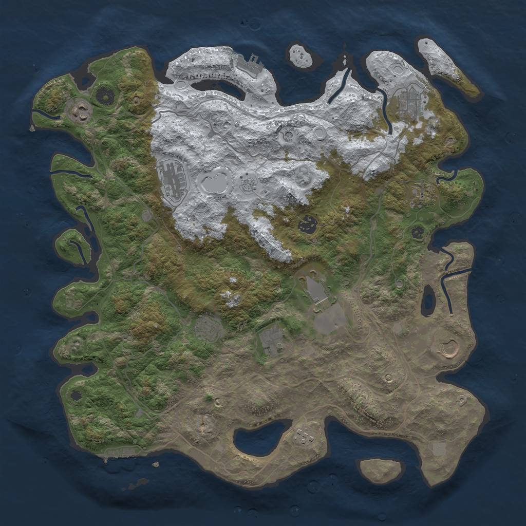 Rust Map: Procedural Map, Size: 4250, Seed: 2009814212, 19 Monuments