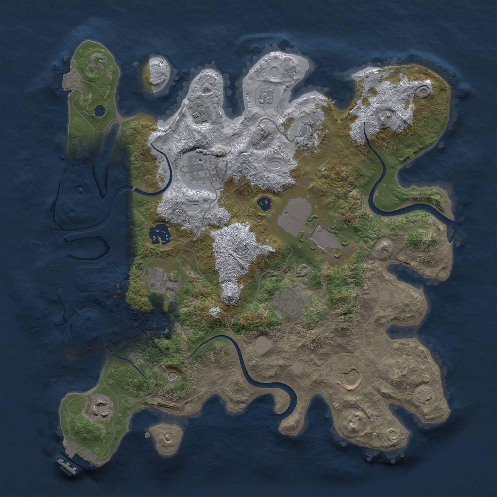 Rust Map: Procedural Map, Size: 3500, Seed: 8920, 15 Monuments